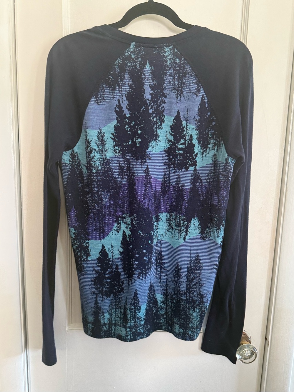 Smartwool Merino 250 Base Layer Pattern Crew Deep Forest Navy Size Large - Picture 6 of 8